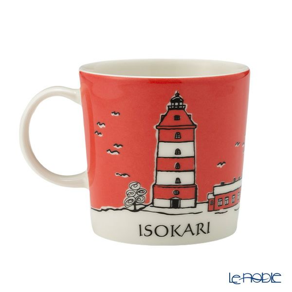 アラビア（ARABIA） 灯台マグ 300ml Isokari イソカリ（レッド）