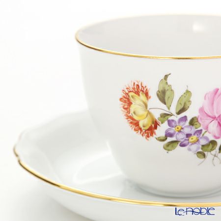 アウガルテン（AUGARTEN） シンプルブーケ（5052C） ピンクのバラ コーヒーカップ＆ソーサー 200ml（062モーツアルトシェイプ）