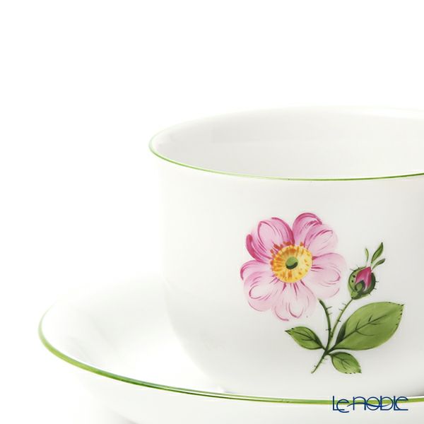 アウガルテン（AUGARTEN） ウィンナーフラワー（5089C） 野バラ ピンク コーヒーカップ＆ソーサー 200ml （001シューベルトシェイプ）