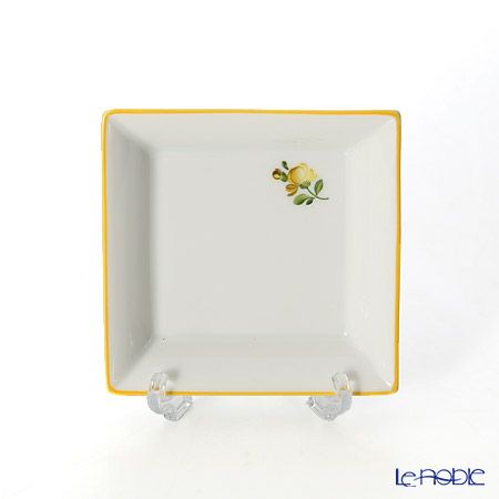 アウガルテン（AUGARTEN） プティットフルール（7096C） イエロー スクエアディッシュ 8×8cm（867）