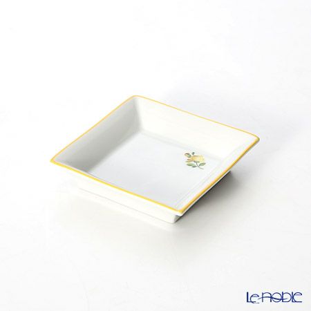 アウガルテン（AUGARTEN） プティットフルール（7096C） イエロー スクエアディッシュ 8×8cm（867）
