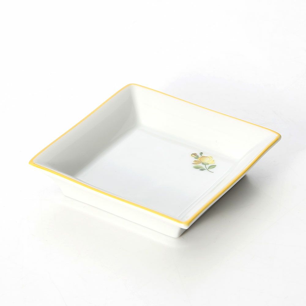 アウガルテン（AUGARTEN） プティットフルール（7096C） イエロー スクエアディッシュ 8×8cm（867）