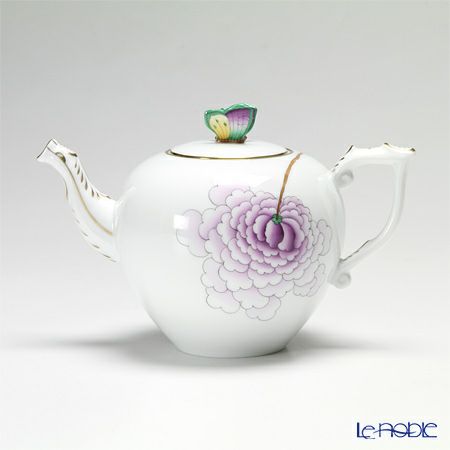 ヘレンド ピオニーライラック 20606-0-17 ティーポット（バタフライ） 800ml