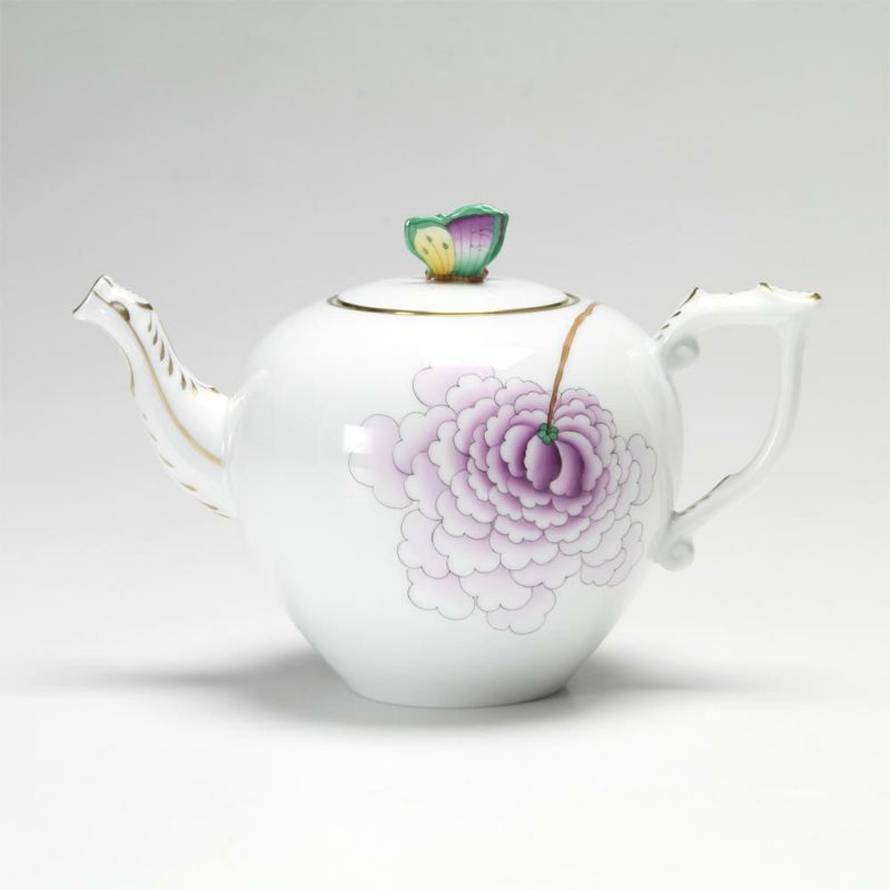 ヘレンド ピオニーライラック 20606-0-17 ティーポット（バタフライ） 800ml