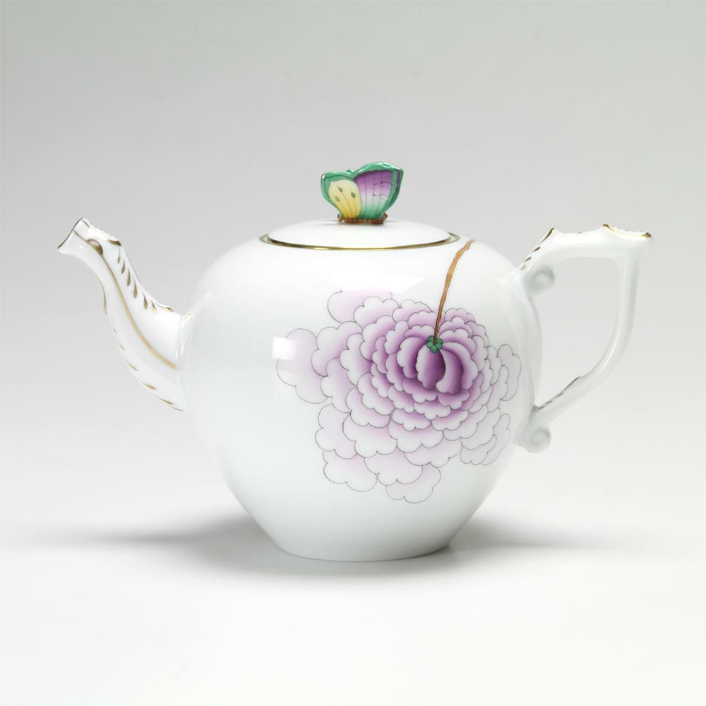 ヘレンド ピオニーライラック 20606-0-17 ティーポット（バタフライ） 800ml