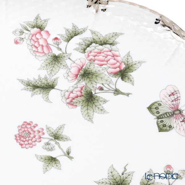 ヘレンド ヴィクトリア・プラチナ VBOG-X1-PT オーバルトレイ 32.5cm 持ち手付 00411-0-00