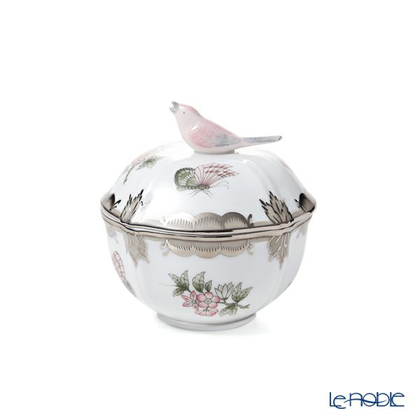 ヘレンド ヴィクトリア・プラチナ VBOG-X1-PT 小物入れ（バード） 04246-0-05