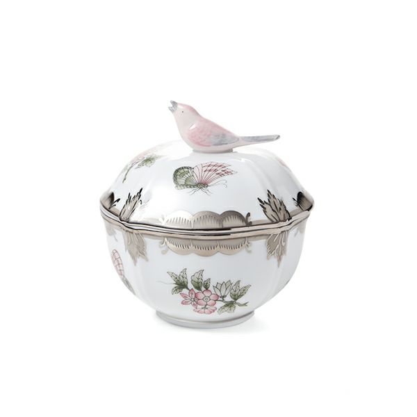 ヘレンド ヴィクトリア・プラチナ VBOG-X1-PT 小物入れ（バード） 04246-0-05