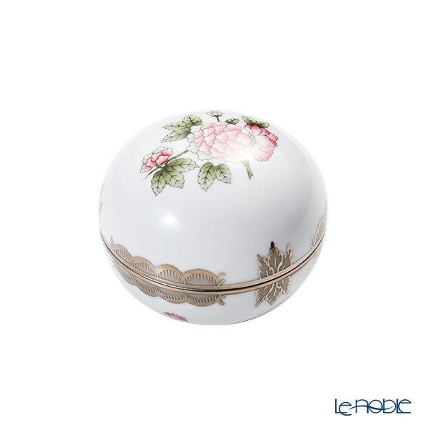 ヘレンド ヴィクトリア・プラチナ VBOG-X1-PT ラウンドボックス 8cm 06033-0-00