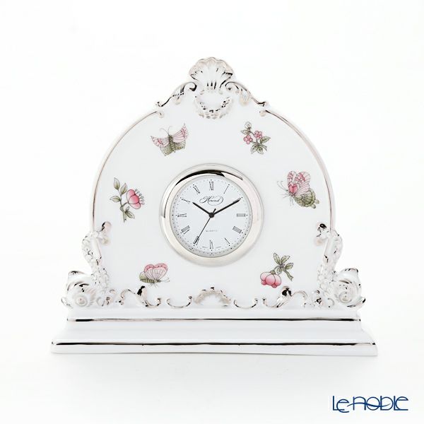 ヘレンド ヴィクトリア・プラチナ VBOG-X1-PT 08083-0-00 テーブルクロック 12.5cm