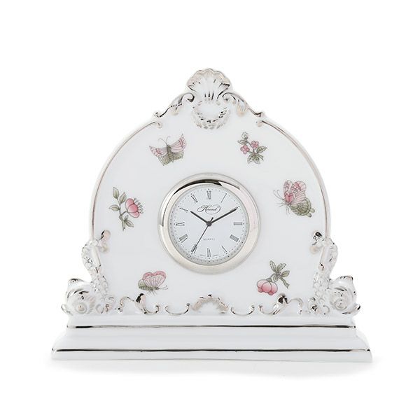 ヘレンド ヴィクトリア・プラチナ VBOG-X1-PT 08083-0-00 テーブルクロック 12.5cm