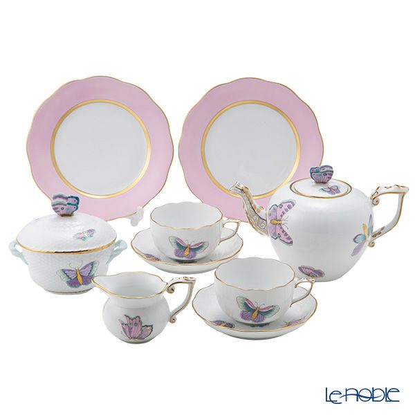 ヘレンド ロイヤルガーデン EVICTP2 パピヨン／ターコイズ ティーセット