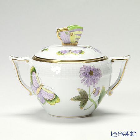 ヘレンド ロイヤルガーデン EVICT1 00472-0-17 シュガーポット チョウ 200ml グリーン