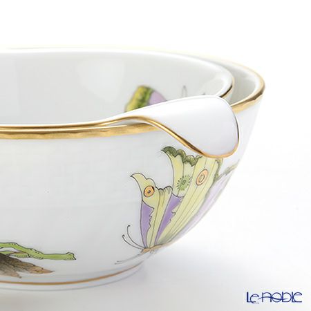 ヘレンド ロイヤルガーデン EVICT1 01453／1454 ティーストレーナー／ボウル グリーン