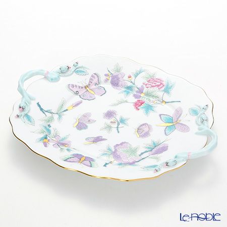 ヘレンド ロイヤルガーデン EVICT2 00430-0-00 ケーキプレート（スクエア） 29cm ターコイズ