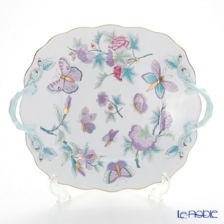 ヘレンド ロイヤルガーデン EVICT2 00430-0-00 ケーキプレート（スクエア） 29cm ターコイズ