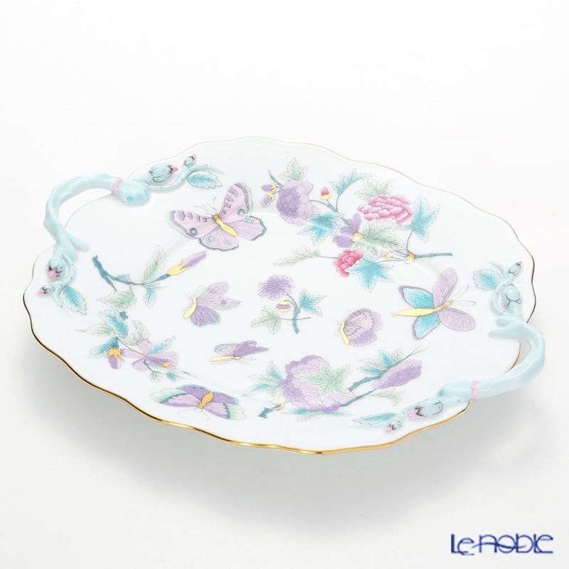 ヘレンド ロイヤルガーデン EVICT2 00430-0-00 ケーキプレート（スクエア） 29cm ターコイズ