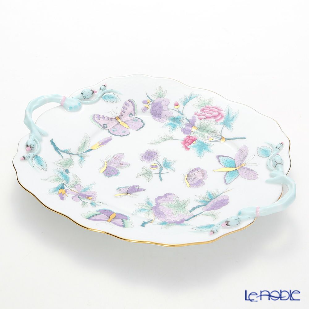 ヘレンド ロイヤルガーデン EVICT2 00430-0-00 ケーキプレート（スクエア） 29cm ターコイズ