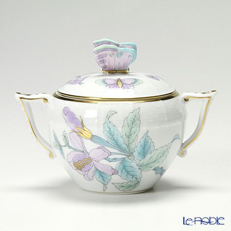 ヘレンド ロイヤルガーデン EVICT2 00472-0-17 シュガーポット チョウ 200ml ターコイズ