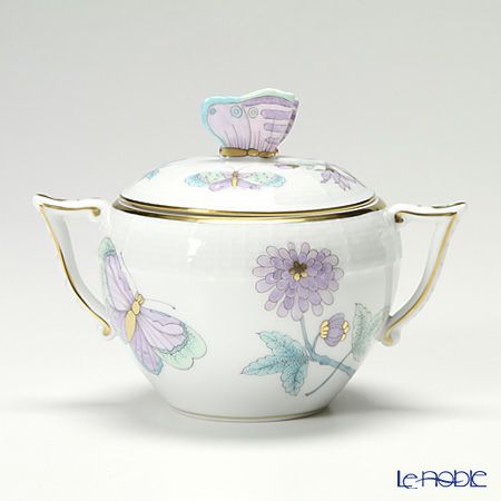 ヘレンド ロイヤルガーデン EVICT2 00472-0-17 シュガーポット チョウ 200ml ターコイズ