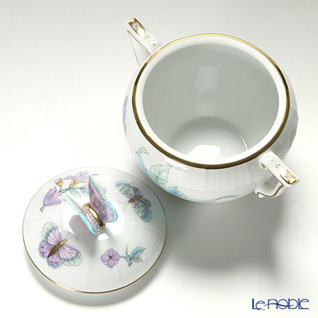 ヘレンド ロイヤルガーデン EVICT2 00472-0-17 シュガーポット チョウ 200ml ターコイズ