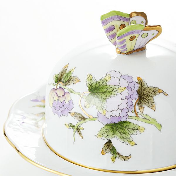 ヘレンド ロイヤルガーデン EVICTF1（フラワー） 00393-0-17 バターケース 14.8cm グリーン