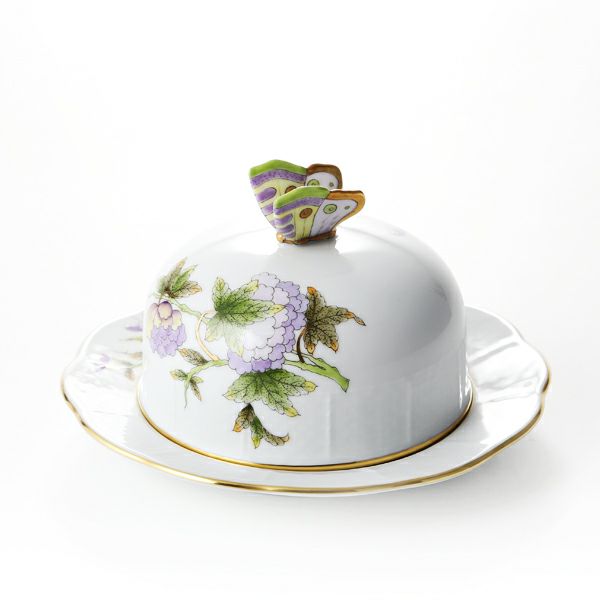 ヘレンド ロイヤルガーデン EVICTF1（フラワー） 00393-0-17 バターケース 14.8cm グリーン