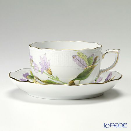 ヘレンド ロイヤルガーデン EVICTF1（フラワー） 00724-0-00 ティーカップ＆ソーサー 200ml グリーン