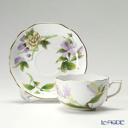 ヘレンド ロイヤルガーデン EVICTF1（フラワー） 00724-0-00 ティーカップ＆ソーサー 200ml グリーン