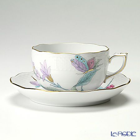 ヘレンド ロイヤルガーデン EVICTF2（フラワー） 00724-0-00 ティーカップ＆ソーサー 200ml ターコイズ