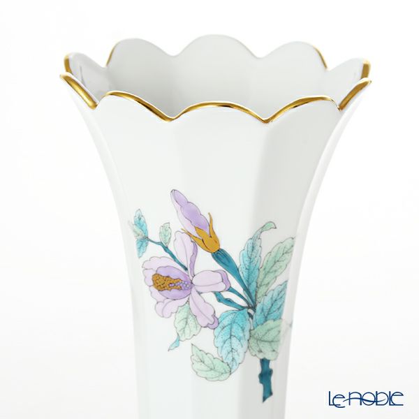 ヘレンド ロイヤルガーデン EVICTF2（フラワー） 07075-0-00 ベース 22cm ターコイズ