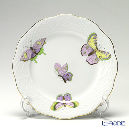 ヘレンド ロイヤルガーデン EVICTP1（パピヨン） 00517-0-00 プレート 19cm グリーン