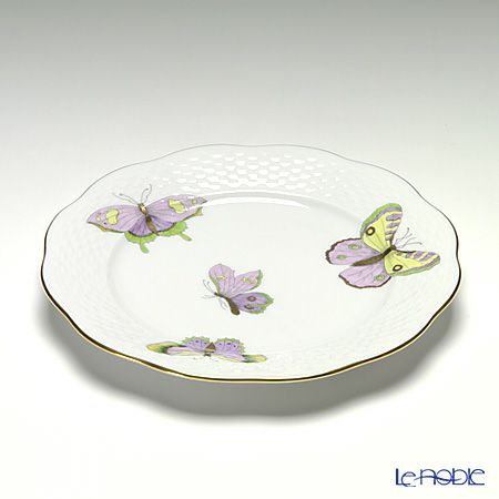 ヘレンド ロイヤルガーデン EVICTP1（パピヨン） 00517-0-00 プレート 19cm グリーン