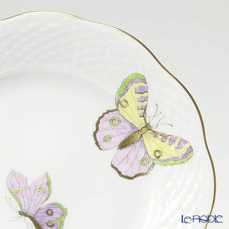ヘレンド ロイヤルガーデン EVICTP1（パピヨン） 00517-0-00 プレート 19cm グリーン