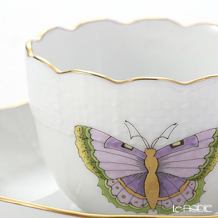 ヘレンド ロイヤルガーデン EVICTP1（パピヨン） 00711-0-00 モカカップ＆ソーサー 100ml グリーン