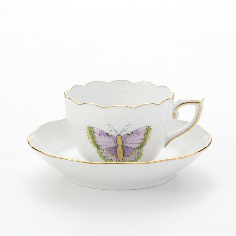 ヘレンド ロイヤルガーデン EVICTP1（パピヨン） 00711-0-00 モカカップ＆ソーサー 100ml グリーン