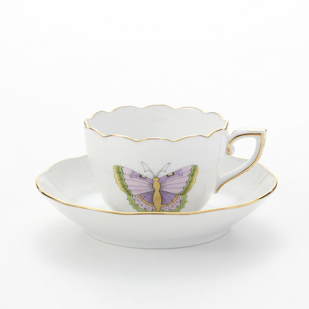 ヘレンド ロイヤルガーデン EVICTP1（パピヨン） 00711-0-00 モカカップ＆ソーサー 100ml グリーン