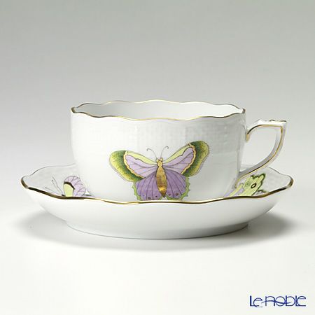 ヘレンド ロイヤルガーデン EVICTP1（パピヨン） 00724-0-00 ティーカップ＆ソーサー 200ml グリーン