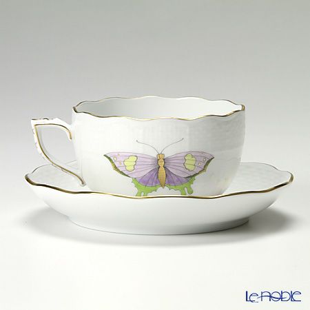 ヘレンド ロイヤルガーデン EVICTP1（パピヨン） 00724-0-00 ティーカップ＆ソーサー 200ml グリーン