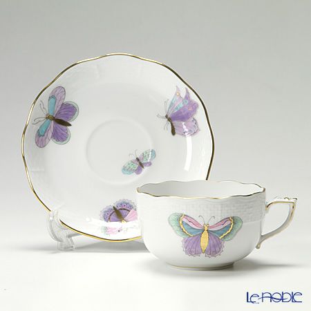 ヘレンド ロイヤルガーデン EVICTP2（パピヨン） 00724-0-00 ティーカップ＆ソーサー 200ml ターコイズ