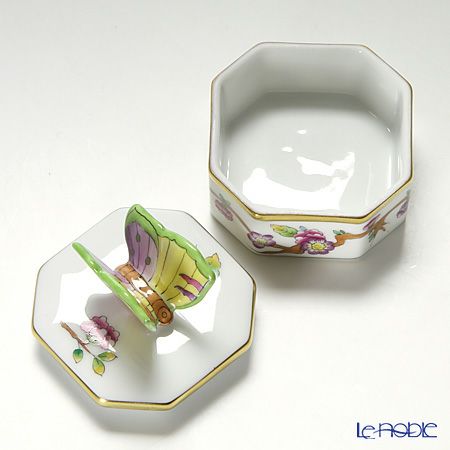 ヘレンド ヴィクトリア PDVICT1 06105-0-17 オクタゴナルボックス（チョウ） ピンク