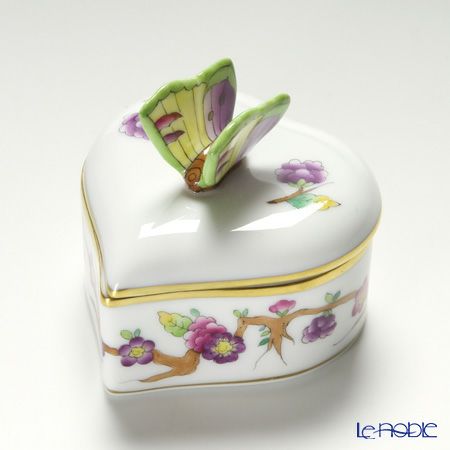 ヘレンド ヴィクトリア PDVICT1 06111-0-17 ハートボックス（チョウ） ピンク