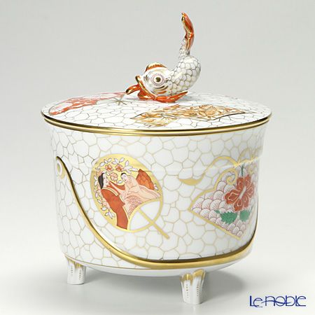 ヘレンド MONT1 06301-0-18 ふた付ボックス（ドルフィン） 19.5cm