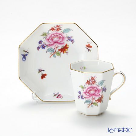 ヘレンド 南京ブーケ 04307-0-00 モカカップ＆ソーサー（オクタゴナル）