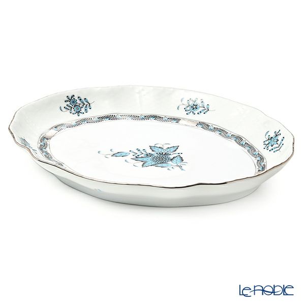 ヘレンド アポニーターコイズプラチナ ATQ3-PT 00211-0-00 オーバルディッシュ 26cm
