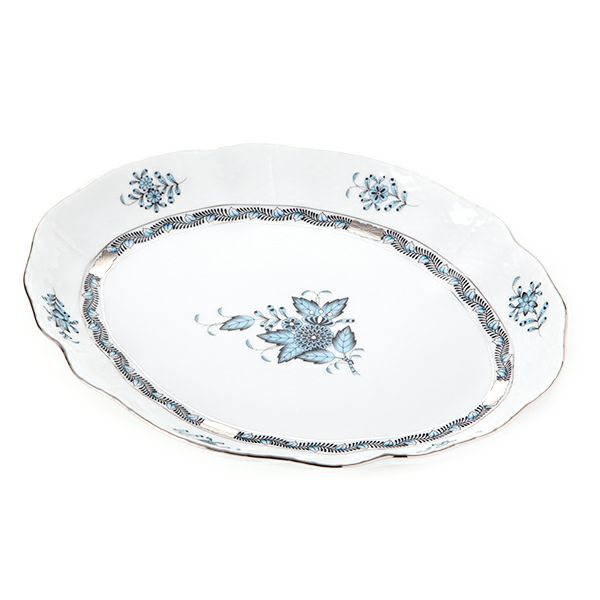 ヘレンド アポニーターコイズプラチナ ATQ3-PT 00211-0-00 オーバルディッシュ 26cm