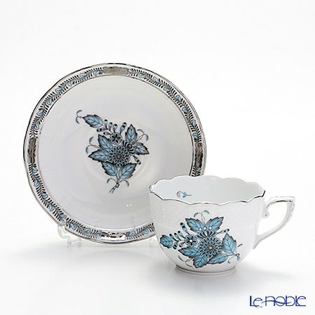 ヘレンド アポニーターコイズプラチナ 00711-0-00 モカカップ＆ソーサー 100ml