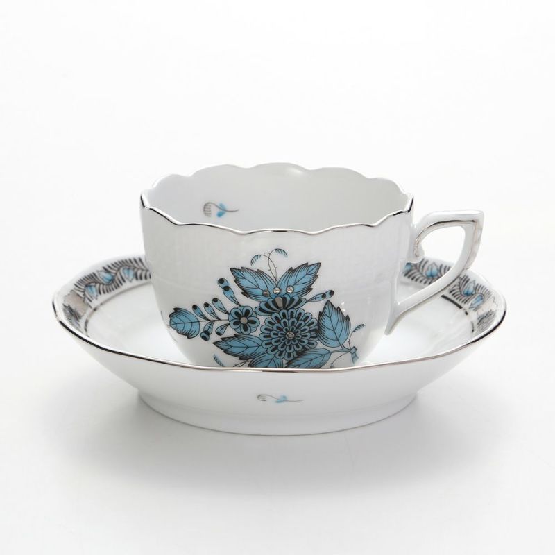 ヘレンド アポニーターコイズプラチナ 00711-0-00 モカカップ＆ソーサー 100ml