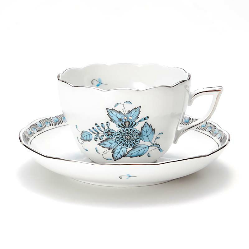 ヘレンド アポニーターコイズプラチナ 00730-0-00 ティーカップ＆ソーサー（兼用） 200ml