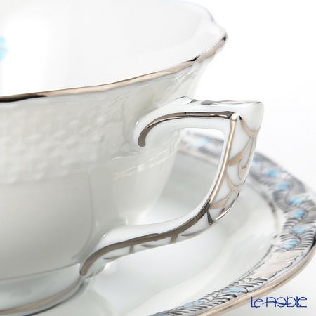 ヘレンド アポニーターコイズプラチナ 00734-0-00 ティーカップ＆ソーサー（ロウ）